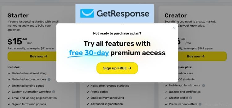 GetResponse Pricing